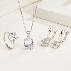 Women Ellipse 925 Sterling Silver Jewellery Sets