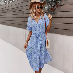 Women's Casual Floral Chic Midi Dress