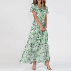 Floral Print Ankle-Length Maxi Dress