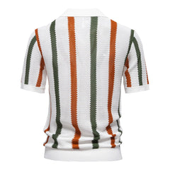 Men's Casual wear Ribbed Knit Polo T-Shirt
