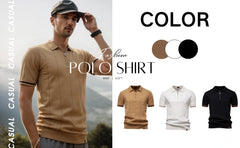 Men's Office Slim Fit Zipper Polo Shirt