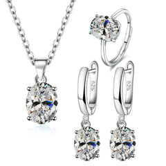 Women Ellipse 925 Sterling Silver Jewellery Sets