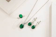 Women Ellipse 925 Sterling Silver Jewellery Sets
