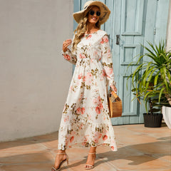 Women's Full Sleeve Bohemian Midi Dress