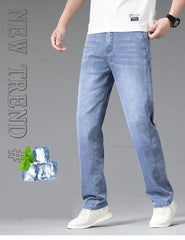 Men's Elastic Waist Summer Thin Jeans