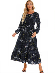 Women's Floral Puff Sleeve Bohemian Dress