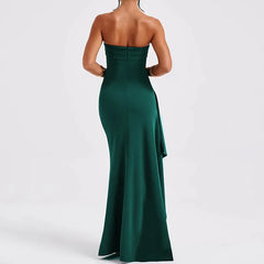 Strapless Backless Maxi Dress with High Split