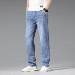 Men's Elastic Waist Summer Thin Jeans