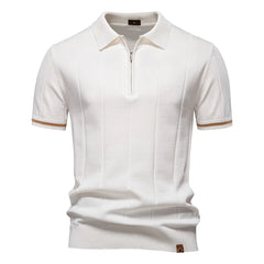 Men's Office Slim Fit Zipper Polo Shirt