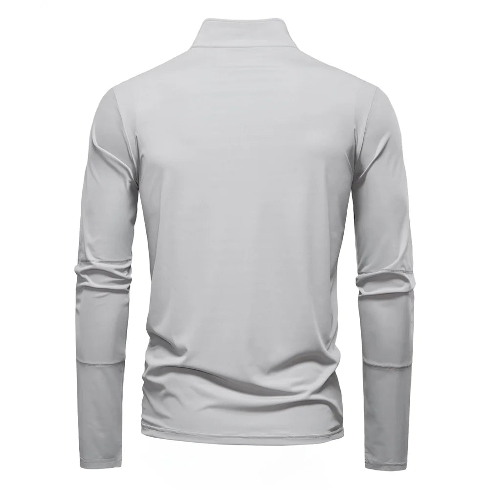 Gray long-sleeve shirt on a white background