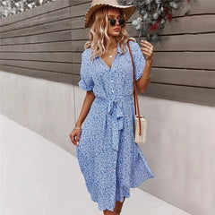 Women's Casual Floral Chic Midi Dress