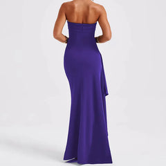 Strapless Backless Maxi Dress with High Split