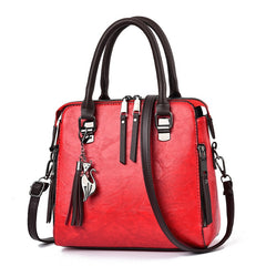 Double Zipper Office Tote Handbag