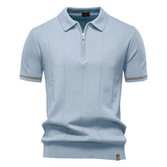 Men's Office Slim Fit Zipper Polo Shirt