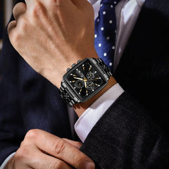 Business Men Stainless Steel Square Watch