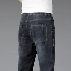Men's Elastic Waist Summer Thin Jeans