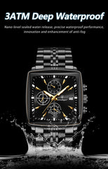 Business Men Stainless Steel Square Watch