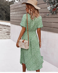 Women's Casual Floral Chic Midi Dress