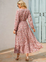 Women's Floral Pink Chiffon Dress