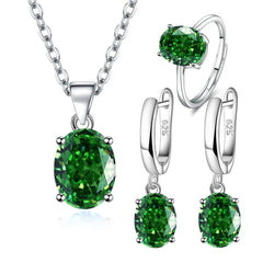 Women Ellipse 925 Sterling Silver Jewellery Sets