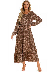 Women's O-neck Bohemian Maxi Dress