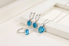 Women Ellipse 925 Sterling Silver Jewellery Sets