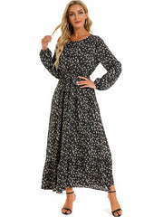 Women's Floral Print Chiffon Midi Dress