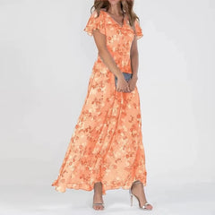 Floral Print Ankle-Length Maxi Dress