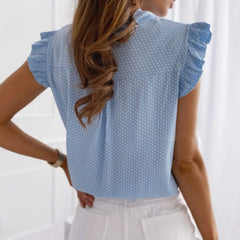 Women Polka Dot Sleeveless Blouses shirt