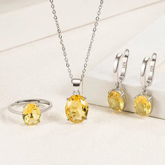 Women Ellipse 925 Sterling Silver Jewellery Sets