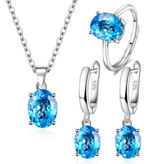 Women Ellipse 925 Sterling Silver Jewellery Sets
