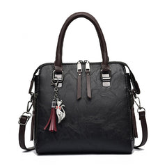 Double Zipper Office Tote Handbag