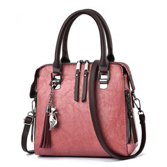 Double Zipper Office Tote Handbag