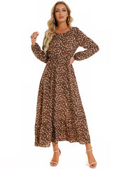 Women's O-neck Bohemian Maxi Dress