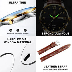 Men's Business Leather Quartz Watch