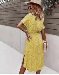 Women's Casual Floral Chic Midi Dress