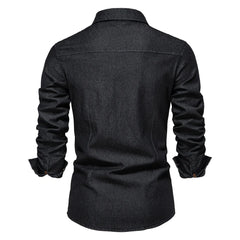 Men's Long Sleeve Cowboy Denim Shirt