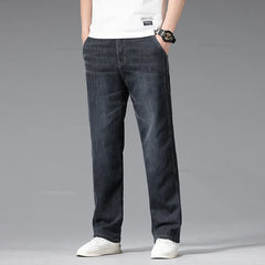 Men's Elastic Waist Summer Thin Jeans