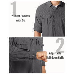 Men’s Safari Quick Dry Outdoor Travel Shirt