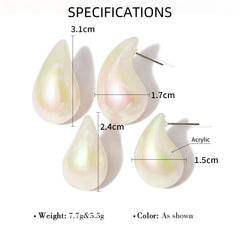 Acrylic Pearl Drop Earrings for Women