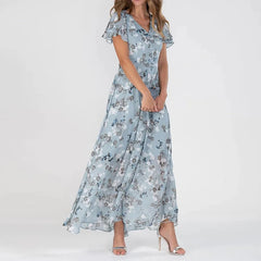 Floral Print Ankle-Length Maxi Dress