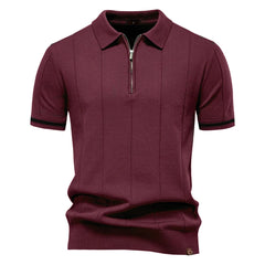 Men's Office Slim Fit Zipper Polo Shirt