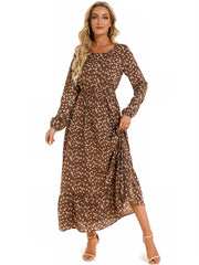 Women's O-neck Bohemian Maxi Dress