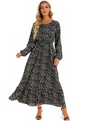 Women's Floral Print Chiffon Midi Dress