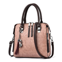 Double Zipper Office Tote Handbag