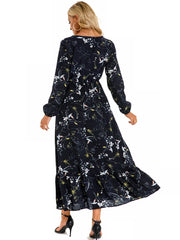 Women's Floral Puff Sleeve Bohemian Dress