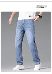 Men's Elastic Waist Summer Thin Jeans