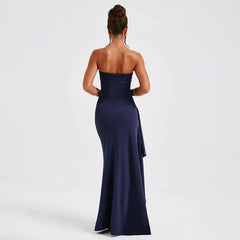 Strapless Backless Maxi Dress with High Split