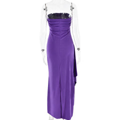 Strapless Backless Maxi Dress with High Split