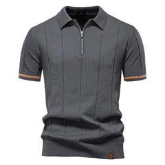 Men's Office Slim Fit Zipper Polo Shirt